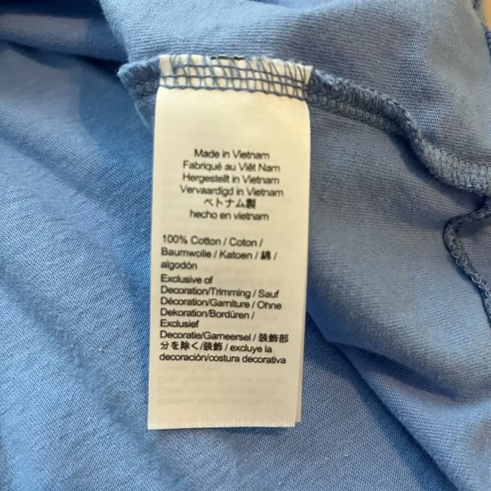 J.Crew Crewcuts Girls Floral Embroidered Light Blue Tee Size Medium
